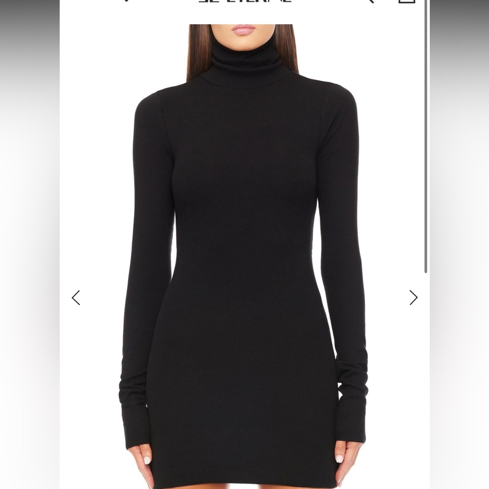 Eterne Classic Black Ribbed Dress - Picture 8 of 9